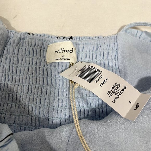 Aritzia Wilfred Fable Heatwave Blue Floral Bustier Style Mini Dress Size 4 NWT - Picture 4 of 9